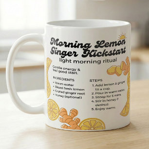 Caneca De Café Receita de Chá de Limão com Gengibre para um Iníci