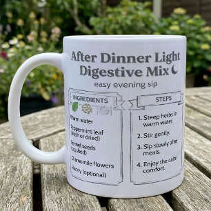 Caneca De Café Receita de Chá Digestivo Após o Jantar