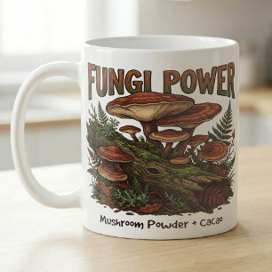 Caneca De Café Receita de Chá do Amante de Cogumelo Fungi Power