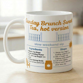 Caneca De Café Receita de Chá Doce do Sul em Jar de Limão