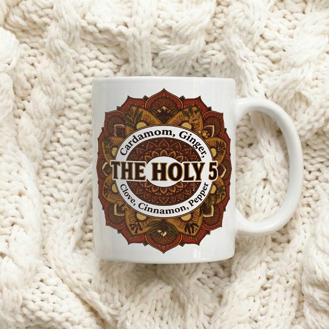 Caneca De Café Receita de Chá Mandala O Santo 5  (Criador carregado)