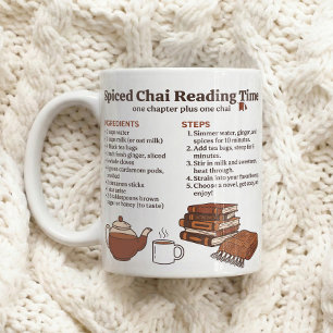 Caneca De Café Receita de Chá Temperado para Ritual de Leitura
