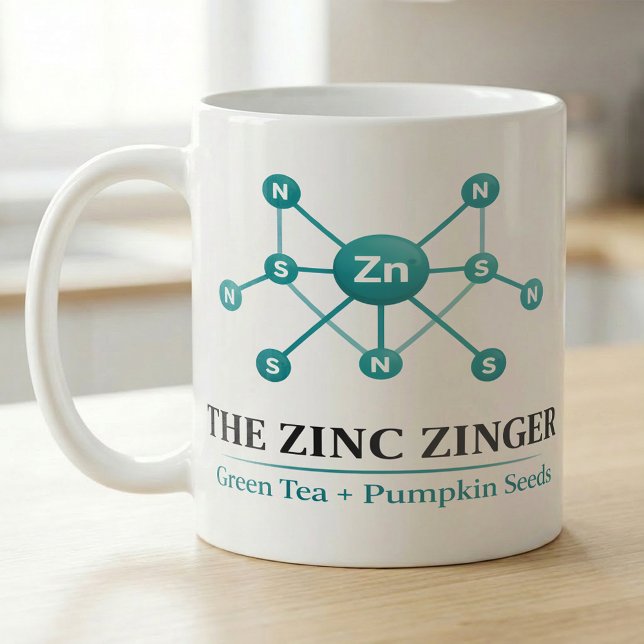 Caneca De Café Receita de Chá Verde com Humor Científico de Zinco (Criador carregado)
