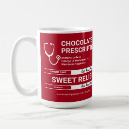 Caneca De Café Receita de Chocolate Humor Vermelho Branca Moderna