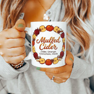 Caneca De Café Receita de Cidra Quente Coroa de Inverno Aconchega