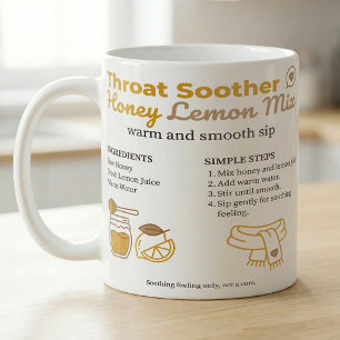 Caneca De Café Receita de Conforto para Melhorar com Mel e Limão