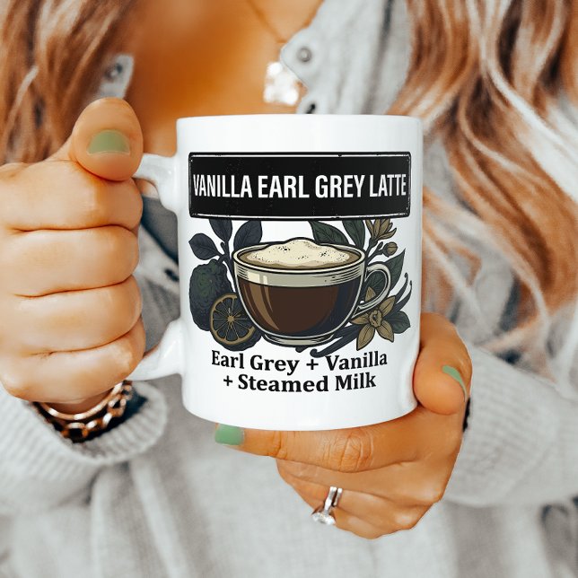 Caneca De Café Receita de Cozinha de Latte de Earl Grey com Bauni (Criador carregado)