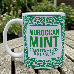 Caneca De Café Receita de Folha de Hortelã de Chá Marroquino Rótu