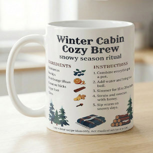 Caneca De Café Receita de Infusão de Cabana de Inverno para Noite