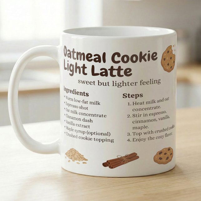 Caneca De Café Receita de Latte de Biscoito de Aveia Doce (Criador carregado)