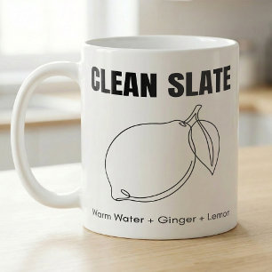 Caneca De Café Receita de Limão Gengibre Manhã Limpa