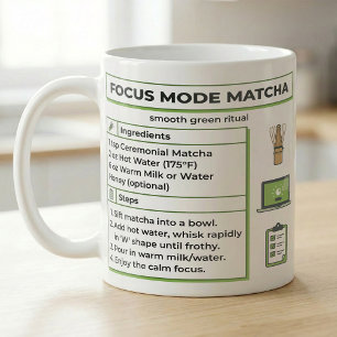 Caneca De Café Receita de Matcha Latte Modo Foco