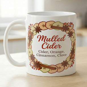 Caneca De Café Receita de Natal de Círculo de Cider Quente