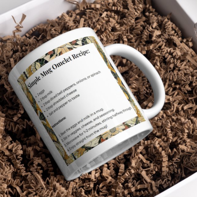 Caneca De Café Receita de Omelete de Elegância Terrestre (Criador carregado)