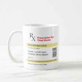 Caneca De Café Receita de RX Novelesca Cansada Médico