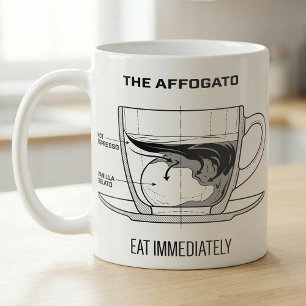 Caneca De Café Receita de Sobremesa de Café Affogato Coma Imediat
