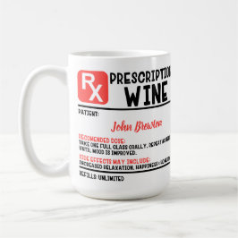 Caneca De Café Receita de vinho personalizada e engraçado