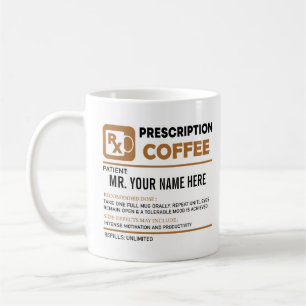 Caneca De Café Receita Engraçada, Nome Personalizado