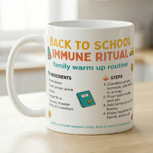 Caneca De Café Receita Ritual de Chá Familiar de Volta às Aulas