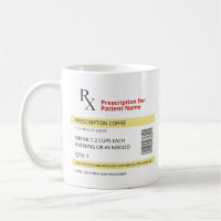 Receita RX Café Mug Doutor Mug ou Enfermeira Mug