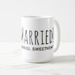 Caneca De Café Recem casados ao meu Segundo grau, querida<br><div class="desc">"Recem casados! para minha querida Segundo grau" Romântica Cita Typografia Honeymoon Mug para as novas semanas :)</div>