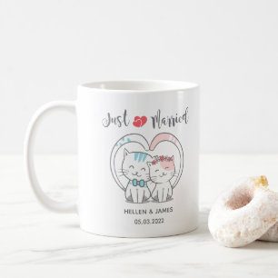 Caneca De Café Recem casados Cat Wedding