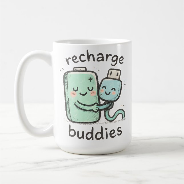 Caneca De Café Recharge Buddies (Esquerda)