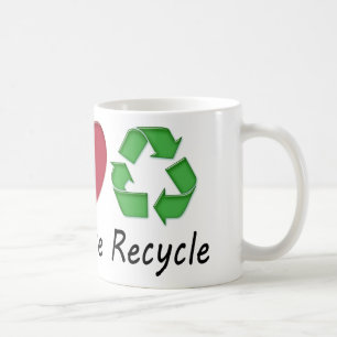 Caneca De Café Reciclar Peace Love