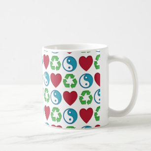 Caneca De Café Reciclar Peace Love