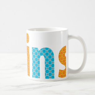 Caneca De Café RECOLHA DE GÊMEOS - rapazes {laranja + aqua}