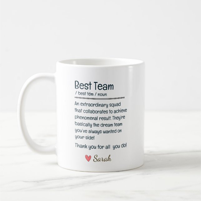 Caneca De Café Reconhecimento Personalizado da Melhor Equipe (Esquerda)