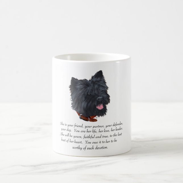 Caneca De Café Recordação de Terrier Cairn Preto - Fêmea (Centro)