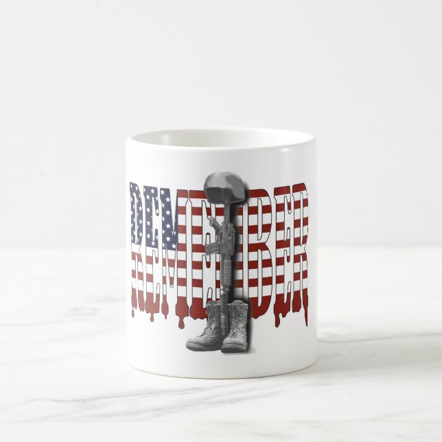 Caneca De Café RECORDE nossos heróis militares caídos (Centro)