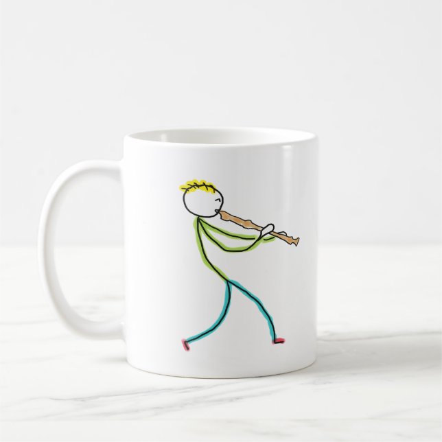 Caneca De Café Recorder Playing Stickman (Esquerda)