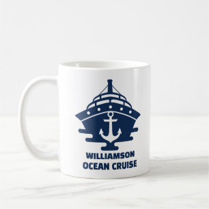 Caneca De Café Recordo de Âncora Náutica de Cruzeiro de Navio Per
