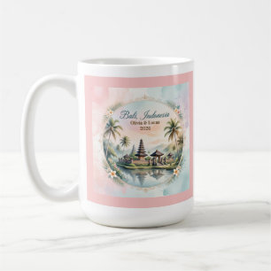 Caneca De Café Recordo do nome do casal personalizado Vintage Pas
