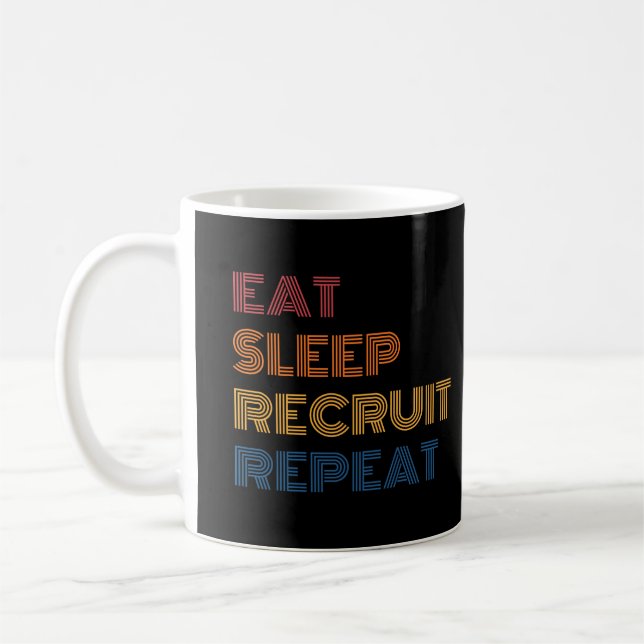 Caneca De Café Recrutar Repetidamente Retron-Ro Recrutador de RH (Esquerda)