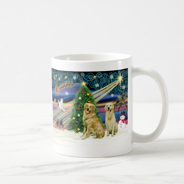 Caneca De Café Recuperadores de Ouros mágicos de Natal (dois) (Direita)