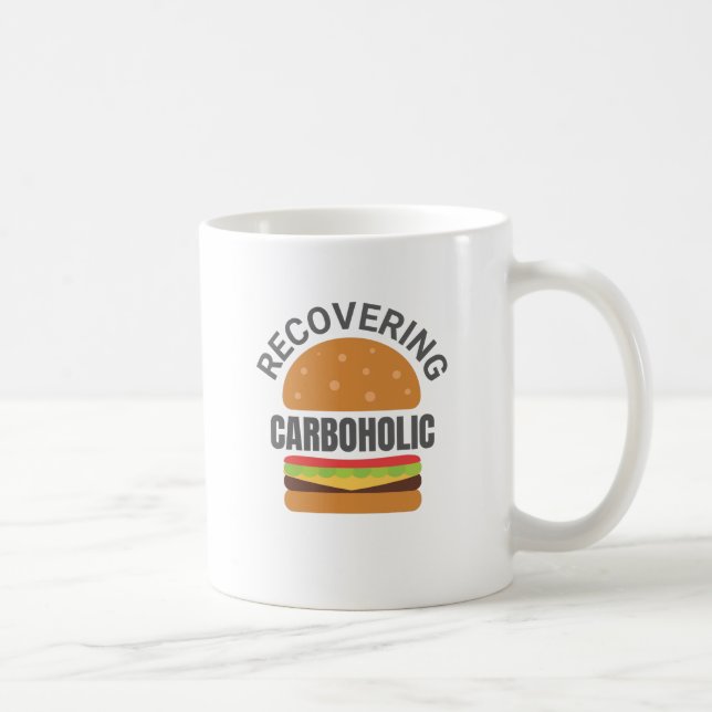 Caneca De Café Recuperando Dieta Chão de Baixo Carbo Engraçado Ca (Direita)