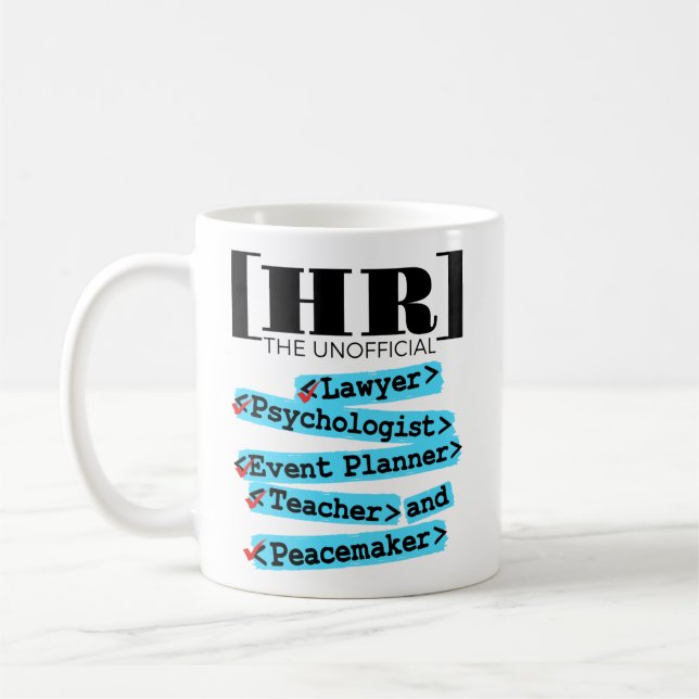 Caneca De Café Recursos Humanos não oficial Engraçado HR (Esquerda)