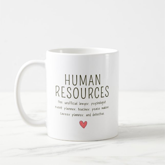 Caneca De Café Recursos humanos personalizados (Esquerda)