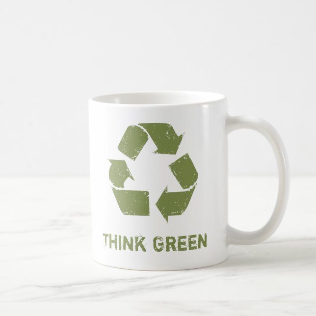 Caneca De Café RecycleLogo, pense verde (Direita)