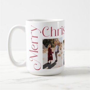 Caneca De Café Red and White Felry Christmas Modern Type Photo