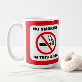 Caneca De Café Red and White No Smoking