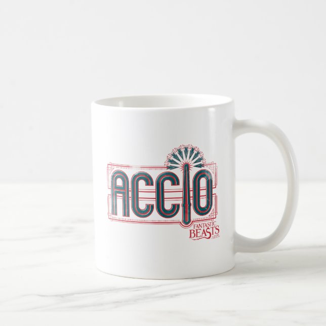 Caneca De Café Red Art Deco ACCIO™ Spell Graphic (Direita)