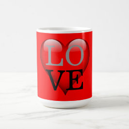 Caneca De Café Red Background Love Wedding Heart
