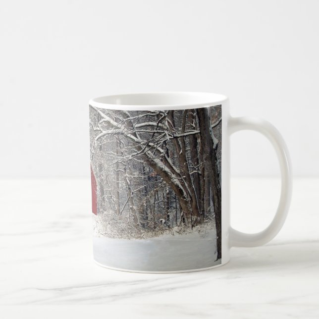 Caneca De Café Red Barn na neve 2011 (Direita)