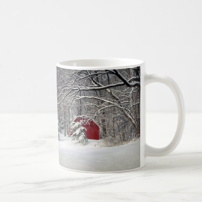 Caneca De Café Red Barn na neve 2011 (Direita)