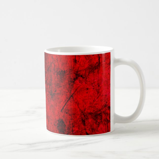 Caneca De Café Red Black grunge abstrato digital art (Direita)
