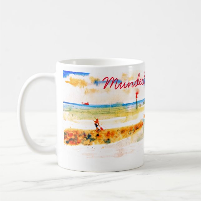 Caneca De Café Red Boat and Beach em Mundesley, Norfolk (Esquerda)